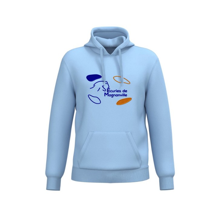 Sweat à capuche bleu ciel  – Ecuries de Magnanville