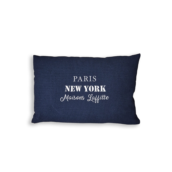 Coussin "PARIS, NEW YORK, MAISONS-LAFFITTE"