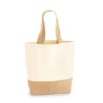 Tote bag en coton et toile de jute